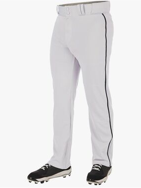 Youth Boys Champro MVP Open Bottom White/Black Large Baseball Pant